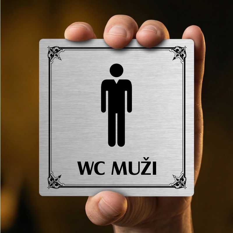 WC muži, 100x100mm, bílá, Texas